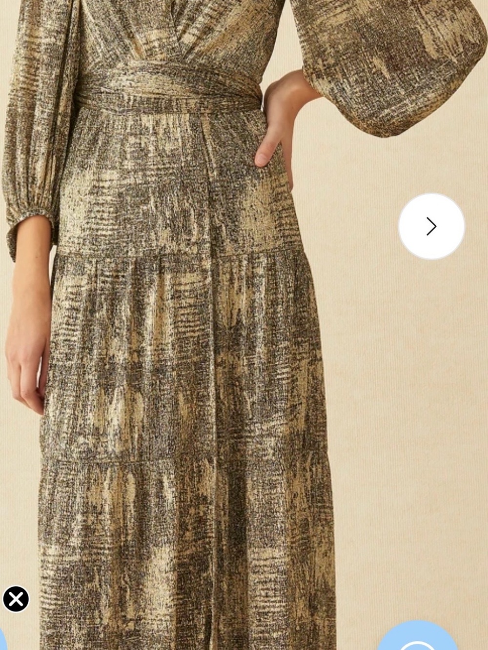 ba&sh metallic long sleeve maxi